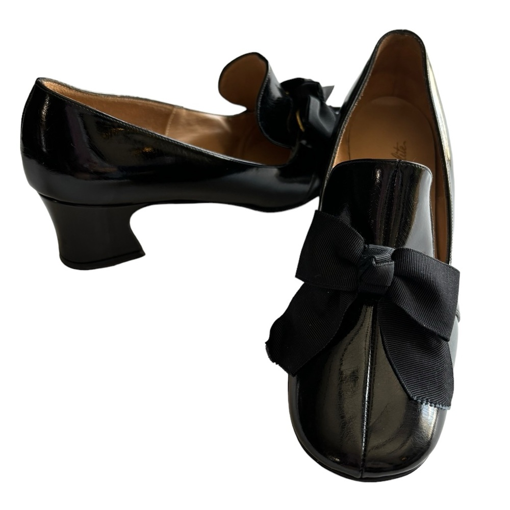Vintage Sears Featherlite Pompadour Style Dainty Bow Block Heel Shoes